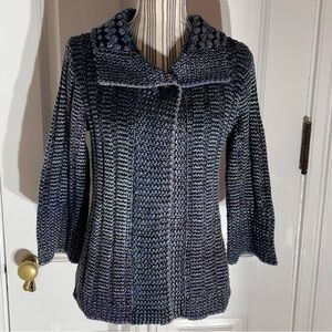 Women's Multicolor Knit Sweater Coldwater creek small cardigan blue s227